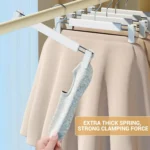 5pcs /Pack Retractable Nano Pants Hanger Seamless Trouser Clip For Skirt Dress Slacks - Image 3