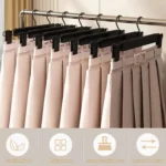 5pcs /Pack Retractable Nano Pants Hanger Seamless Trouser Clip For Skirt Dress Slacks - Image 5