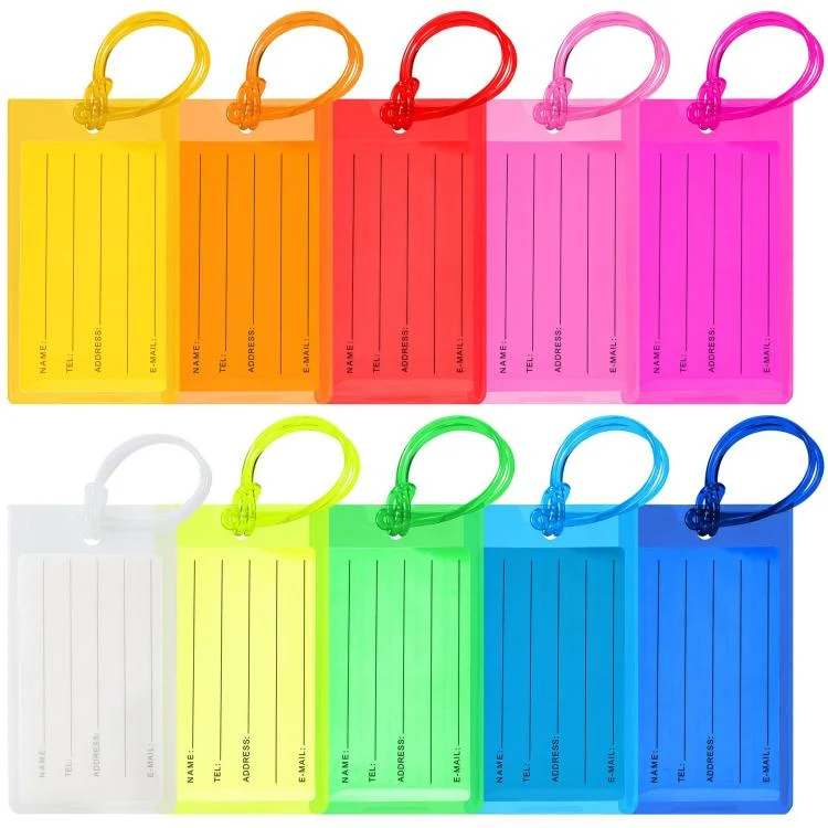 Colorful PVC Luggage Tags Soft Rubber Insert Card Baggage Tags Id Card Travel Suitcase Check-in Label
