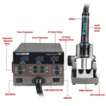 SUGON 8630 Pro Large Wind Power Cell Phone Repair CPU Digital Display Hot Air Soldering Station - Image 4