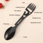 2pcs 10 In 1 Outdoor Camping Picnic Multifunctional Portable Fork and Spoon Tool - Image 3