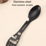 2pcs 10 In 1 Outdoor Camping Picnic Multifunctional Portable Fork and Spoon Tool - Image 4