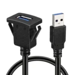 Square Snap-On USB3.0 Compatible 2.0 Car Boat Motorcycle Instrument Panel Extension Cable - Image 3