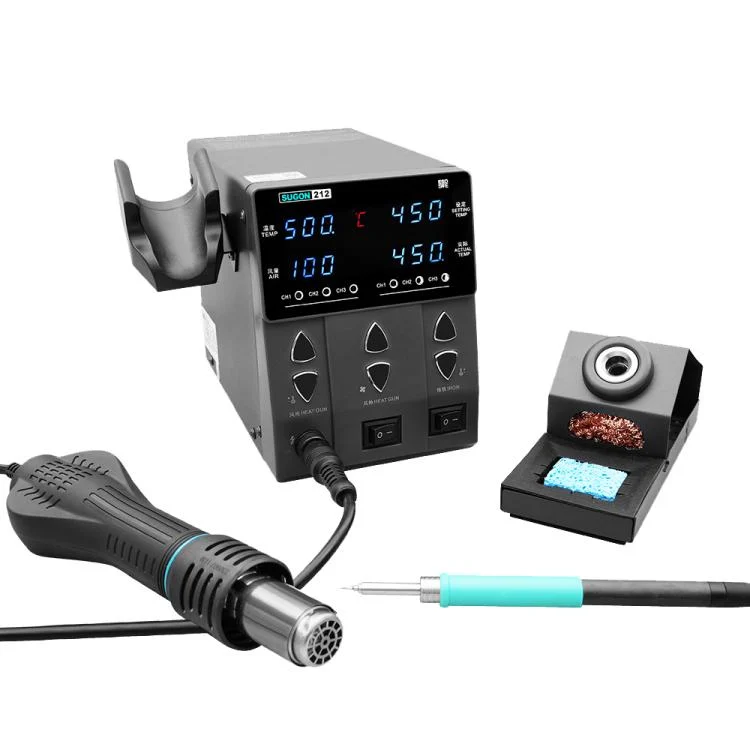 SUGON 212 2 In 1 Soldering Iron Dual Display Cell Phone Repair Hot Air Constant Temperature Soldering Station Combination Set