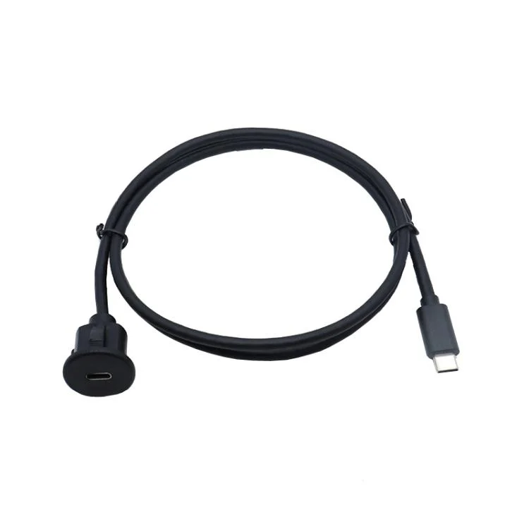 Type-C 3.0 Compatible 2.0 USB C Car Waterproof Cable Panel Data Extension Cord
