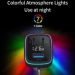 Powerful Output Colorful Ambient Lights Car Quick Charger - Image 5