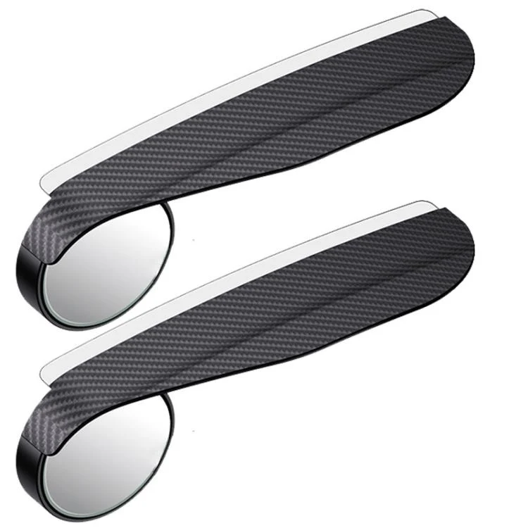 Car Mirror Reversing Shield Rain Brow 2 In 1 Carbon Fiber Reflective Auxiliary Mirror Cover