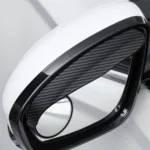 Car Mirror Reversing Shield Rain Brow 2 In 1 Carbon Fiber Reflective Auxiliary Mirror Cover - Image 2