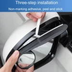 Car Mirror Reversing Shield Rain Brow 2 In 1 Carbon Fiber Reflective Auxiliary Mirror Cover - Image 8