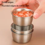 304 Stainless Steel Sauce Cup With Plastic Lid Sealed Leak-Proof Dipping Dish Seasoning Dish - Image 5