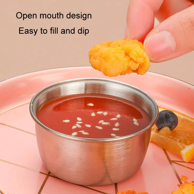 TBD06056989_B5.webp 304 Stainless Steel Sauce Cup With Plastic Lid Sealed Leak-Proof Dipping Dish Seasoning Dish - Image 6