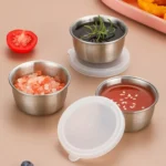 304 Stainless Steel Sauce Cup With Plastic Lid Sealed Leak-Proof Dipping Dish Seasoning Dish - Image 8