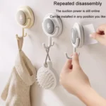 Suction Cup Hook No Hole Bathroom Strong Load-bearing Swivel Wall Behind Door No Trace Sticky Wall Hook - Image 9