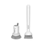 2pcs /Set ecoco Pot Washing Brush Short Handle Squeezeable + Long Handle Rotatable Household Dishwashing Brush
