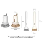 2pcs /Set ecoco Pot Washing Brush Short Handle Squeezeable + Long Handle Rotatable Household Dishwashing Brush - Image 3