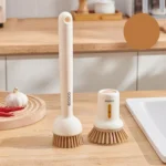 2pcs /Set ecoco Pot Washing Brush Short Handle Squeezeable + Long Handle Rotatable Household Dishwashing Brush - Image 4