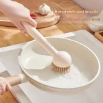 2pcs /Set ecoco Pot Washing Brush Short Handle Squeezeable + Long Handle Rotatable Household Dishwashing Brush - Image 5