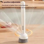 2pcs /Set ecoco Pot Washing Brush Short Handle Squeezeable + Long Handle Rotatable Household Dishwashing Brush - Image 9
