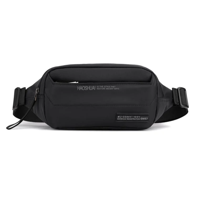 HAOSHUAI Men Outdoor Running Waist Bag Casual Chest Pouch Messenger Bag