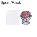 6pcs /Pack Three-dimensional Bouquet Foldable Greeting Card with Envelope