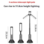 Retractable Camping Lantern Rechargeable Flashlight 25.2-51.8cm Adjustable Height - Image 5