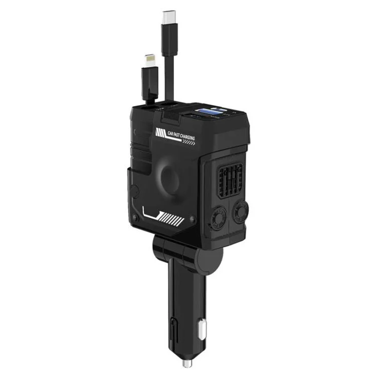 A1 Car 4 In 1 Digital Fast Charger With Retractable Cable