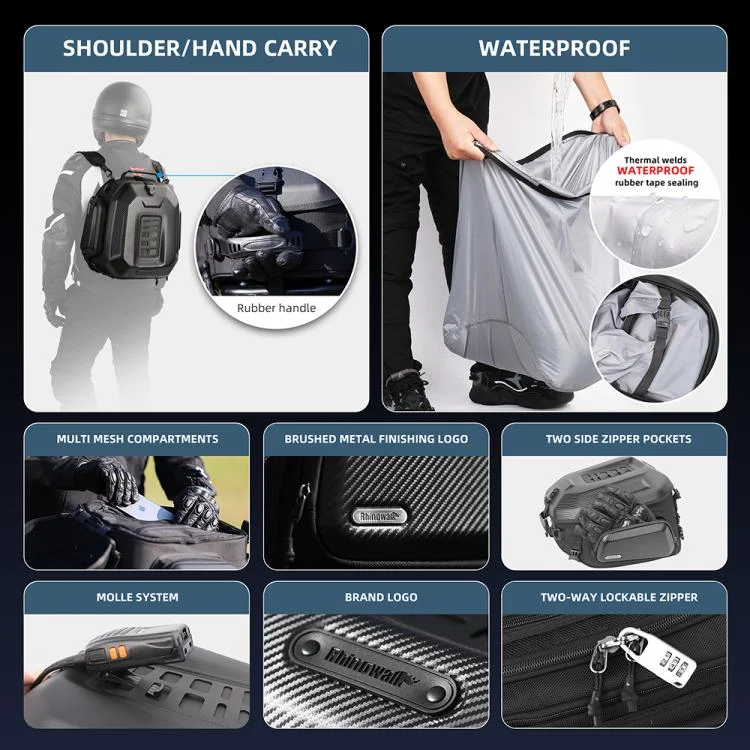 TBD06057321_B3.webp Rhinowalk MT2335 23L-35L Expandable Large-capacity EVA Hard Shell Motorcycle Tail Bag - Image 4