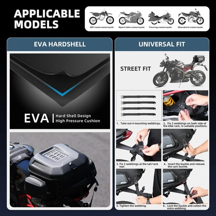TBD06057321_B4.webp Rhinowalk MT2335 23L-35L Expandable Large-capacity EVA Hard Shell Motorcycle Tail Bag - Image 5