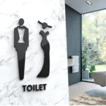 Acrylic Bathroom Sign 3D Hotel Public Place Bathroom Sticker - Image 2