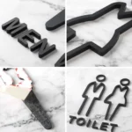 Acrylic Bathroom Sign 3D Hotel Public Place Bathroom Sticker - Image 4