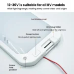 12-30V RV Light 198 LEDs 3-Color Temperature Dimmable Roof Light - Image 5