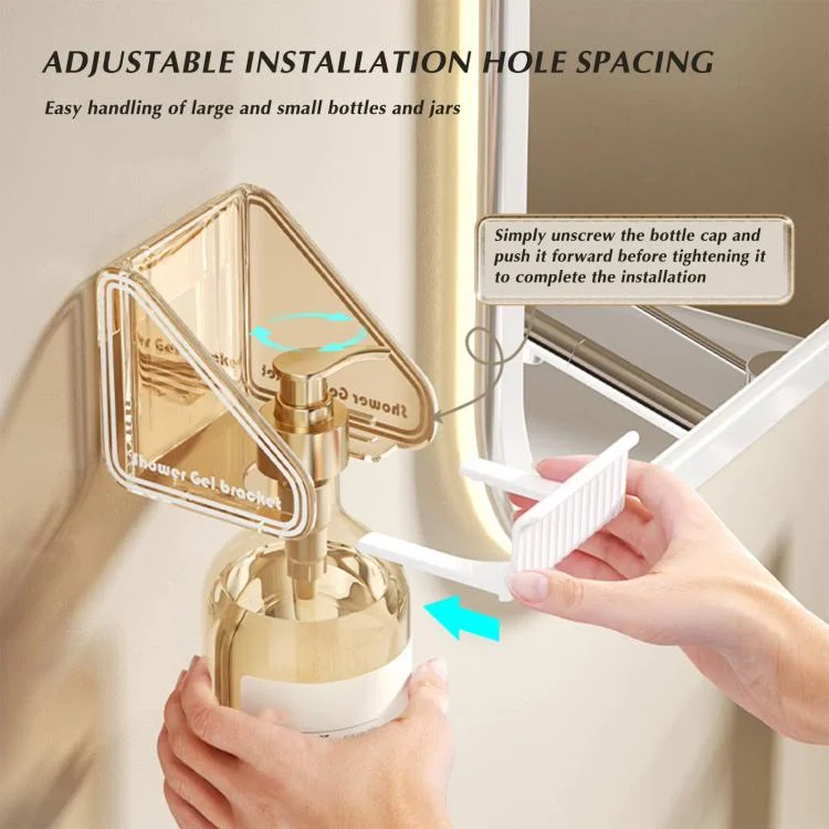 TBD06057504_B2.webp 2pcs  /Pack Wall-mounted Shower Gel Shampoo Holder with Adjustable Hole Distance - Image 3