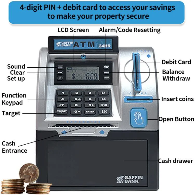 TBD06057509_B3.webp Simulated ATM Automatic Teller Machine Smart Password Card Swipe Children Piggy Bank - Image 4