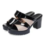 Women Summer Thick High Heel Platform Slippers Sandals Open Toe Comfortable Casual Outdoor Shoes - Image 2