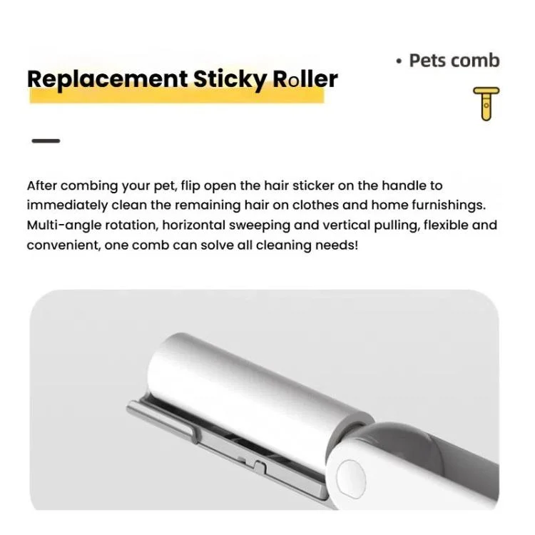 TBD06057607_B8.webp 3-in-1 Pet Grooming Comb Sticky Roller for Cats and Dogs, Removes Loose Hair, Detangles - Image 9