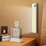 LED Cabinet Light Magnetic Motion Sensor Rechargeable Lamp 128 LEDs 3-color Temperature - Image 2