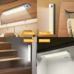 LED Cabinet Light Magnetic Motion Sensor Rechargeable Lamp 128 LEDs 3-color Temperature - Image 8