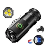 3LED Mini Flashlight Rechargeable Waterproof Torch with Tail Magnet & Battery - Image 2