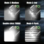 3LED Mini Flashlight Rechargeable Waterproof Torch with Tail Magnet & Battery - Image 8