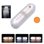 Magnetic LED Cabinet Light Motion Sensor Rechargeable Lamp 20 LEDs 3-color Temperature