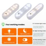 Magnetic LED Cabinet Light Motion Sensor Rechargeable Lamp 20 LEDs 3-color Temperature - Image 3