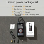 ATJ-004 Smart Wireless Digital Display Portable Car Tire Pump Multi-Function Inflator - Image 11