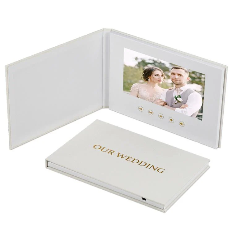 TBD06057665_B1.webp 7 Inch IPS Display Multifunctional Commercial Wedding Video Invitation Linen Bound Video Album - Image 2