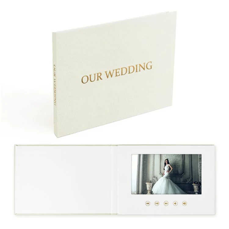 TBD06057665_B2.webp 7 Inch IPS Display Multifunctional Commercial Wedding Video Invitation Linen Bound Video Album - Image 3