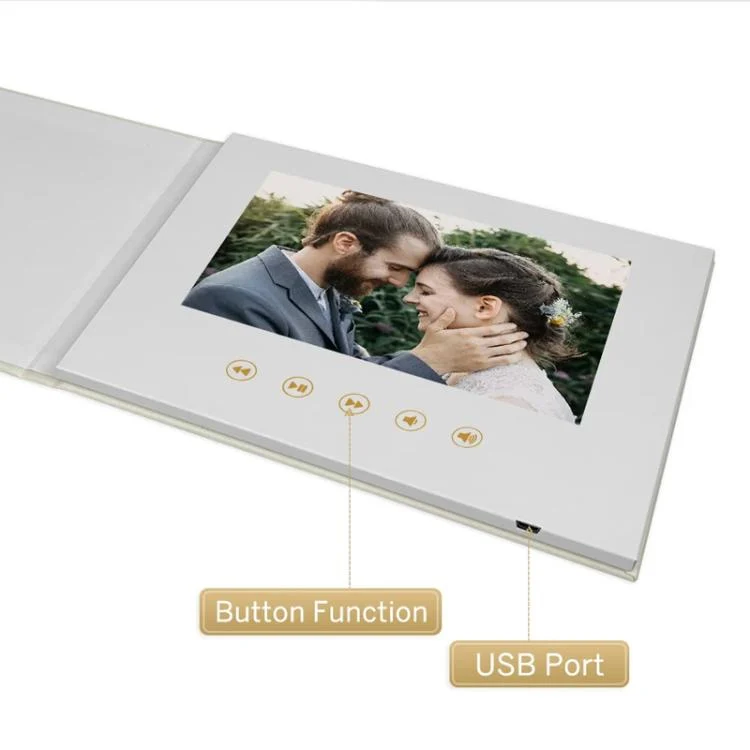 TBD06057665_B4.webp 7 Inch IPS Display Multifunctional Commercial Wedding Video Invitation Linen Bound Video Album - Image 5