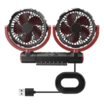 F7201 Car Foldable Rotating USB Dual-Head Fan