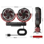 F7201 Car Foldable Rotating USB Dual-Head Fan - Image 3