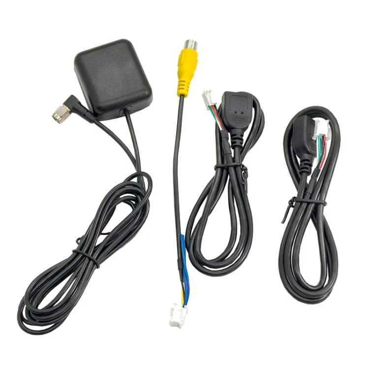 Palminfo Car Navigation Universal Power Cord GPS Antenna 4Pin 6Pin USB Cable Reversing Rear View Wire