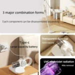 85000Pa Smart Handheld Vacuum Cleaner Cordless Dust Mite Removal UV Sterilizer Vacuum Cleaner - Image 10