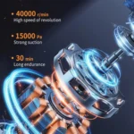 15000Pa Wireless Handheld Vacuum Cleaner Household Large Suction Mite Dusting Mopping Machine - Image 12